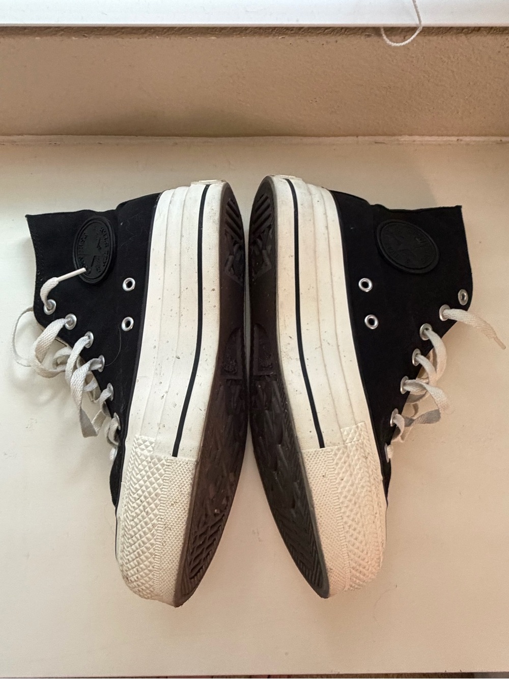 Converse Chuck Taylor All Star Black Platform High Top Sneakers Women’s 6 - Picture 3 of 6